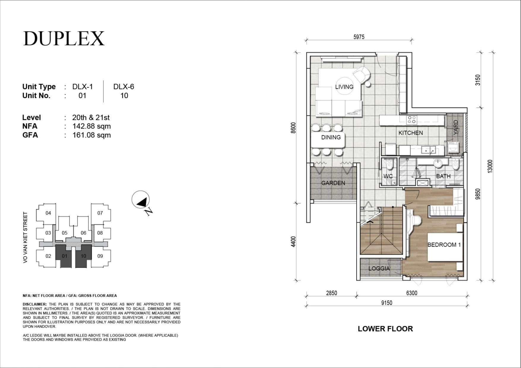 Duplex 01 và 10 tầng trệt