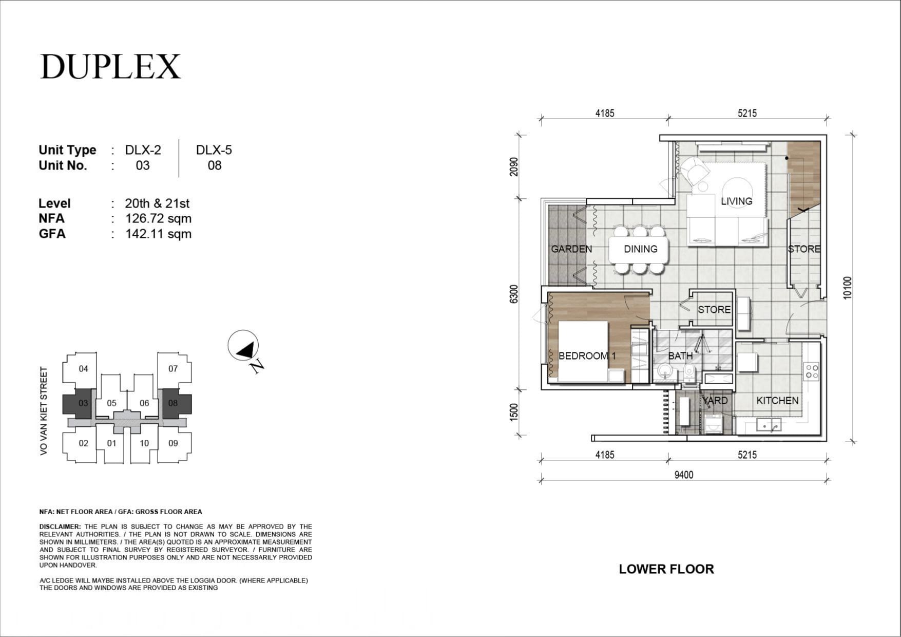 Duplex 03 và 08 tầng trệt
